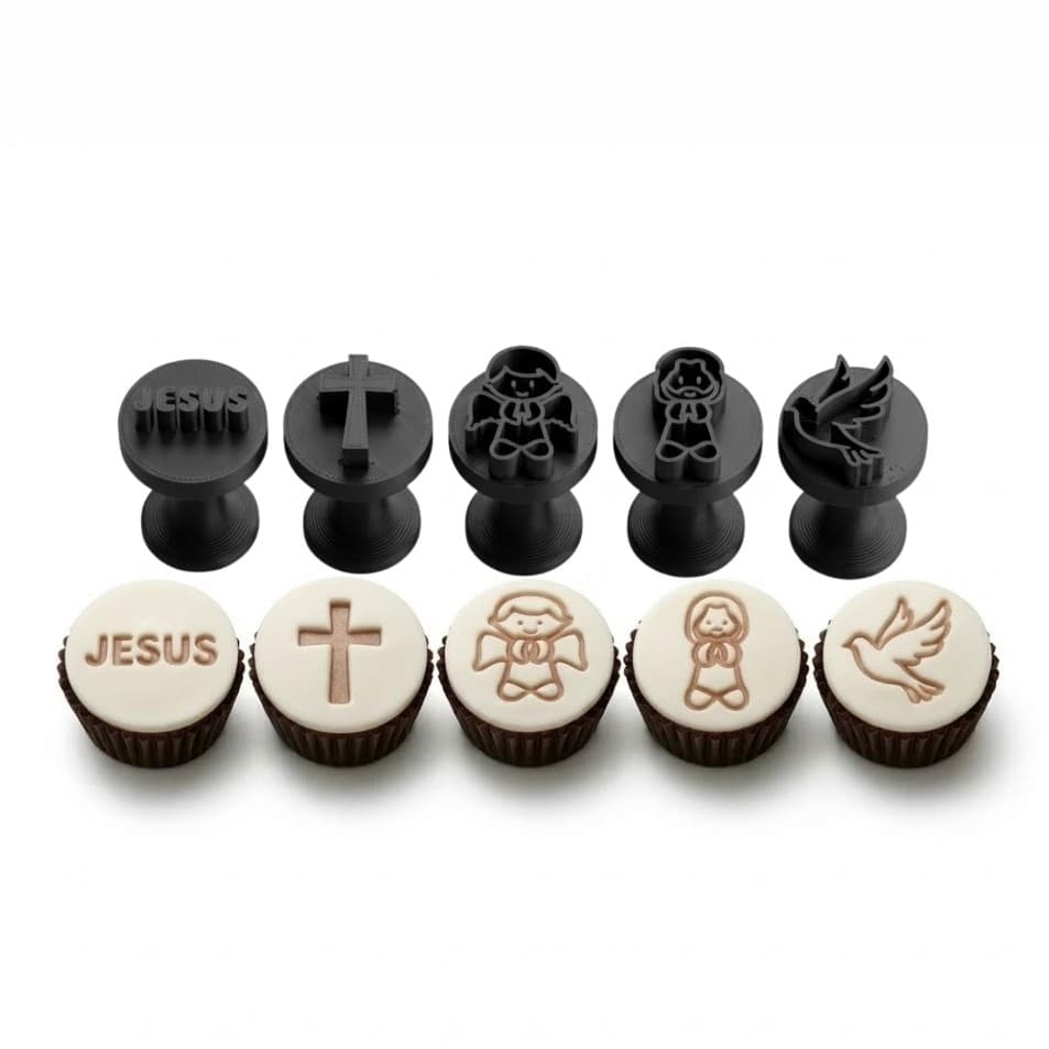 Kit Carimbos de Jesus Para Brigadeiro Moldes Doces 5 Peças