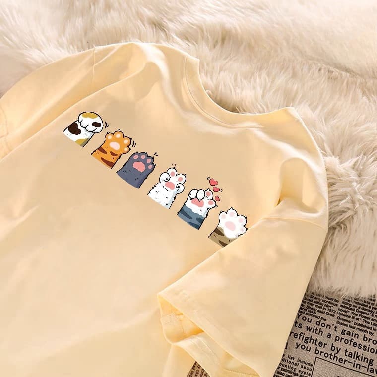 [Camiseta Premium Algodão] Oversized Basica Masculina E Feminina(Unissex)100% Algodão Folgada Patinha De Gato