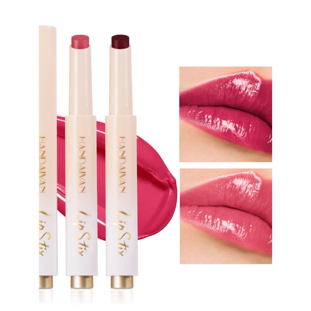 Novo estilo de imprensa tipo batom 8 cores espelho brilho de água esmalte labial hidratante batom labial estudante festa