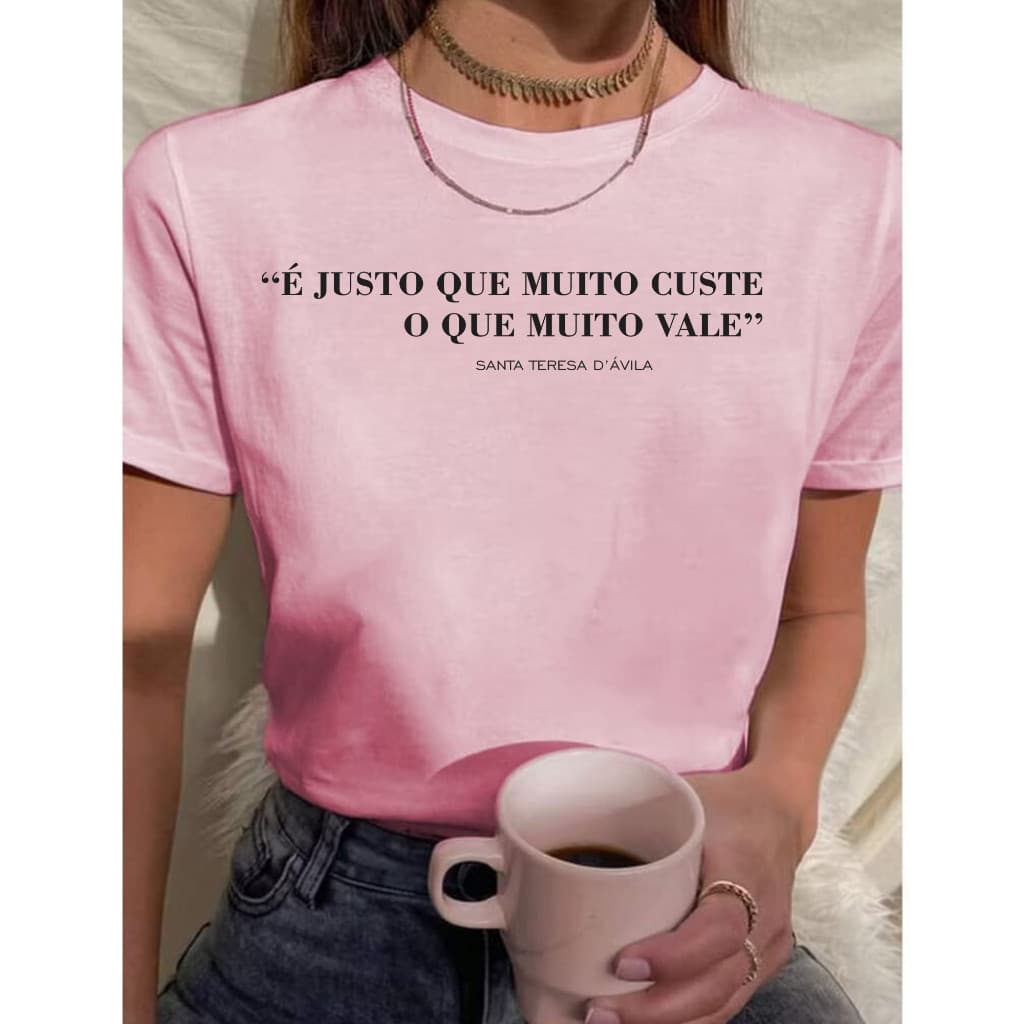 Camiseta Católica É  Justo - 100% Algodão - Premium
