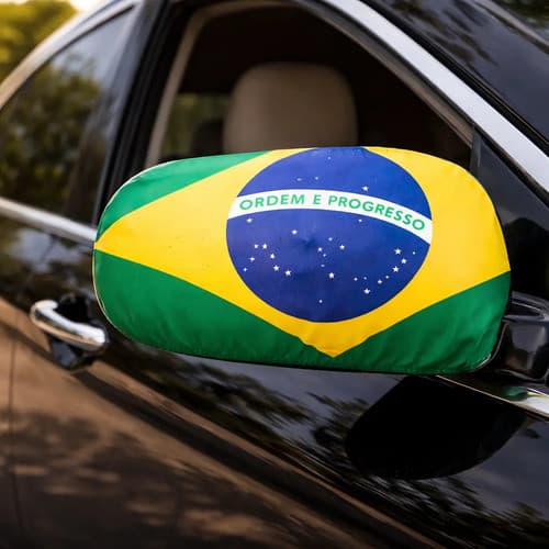 Kit 2 Capas Bandeiras Do Brasil Retrovisor Copa Do Mundo Brasil