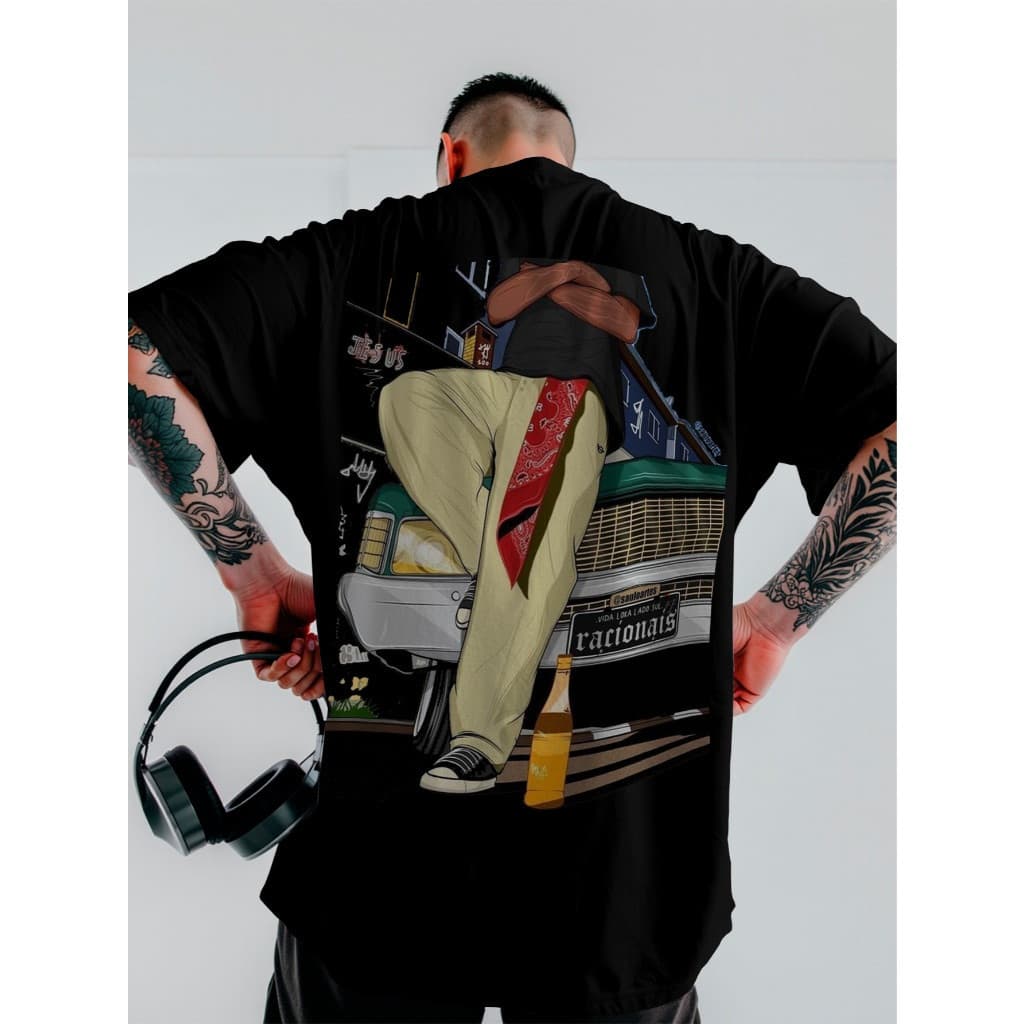 [Camiseta Premium em Algodão Puro]VU Camiseta Overzised Racionais Quebrada Unissex DTF Ref3575