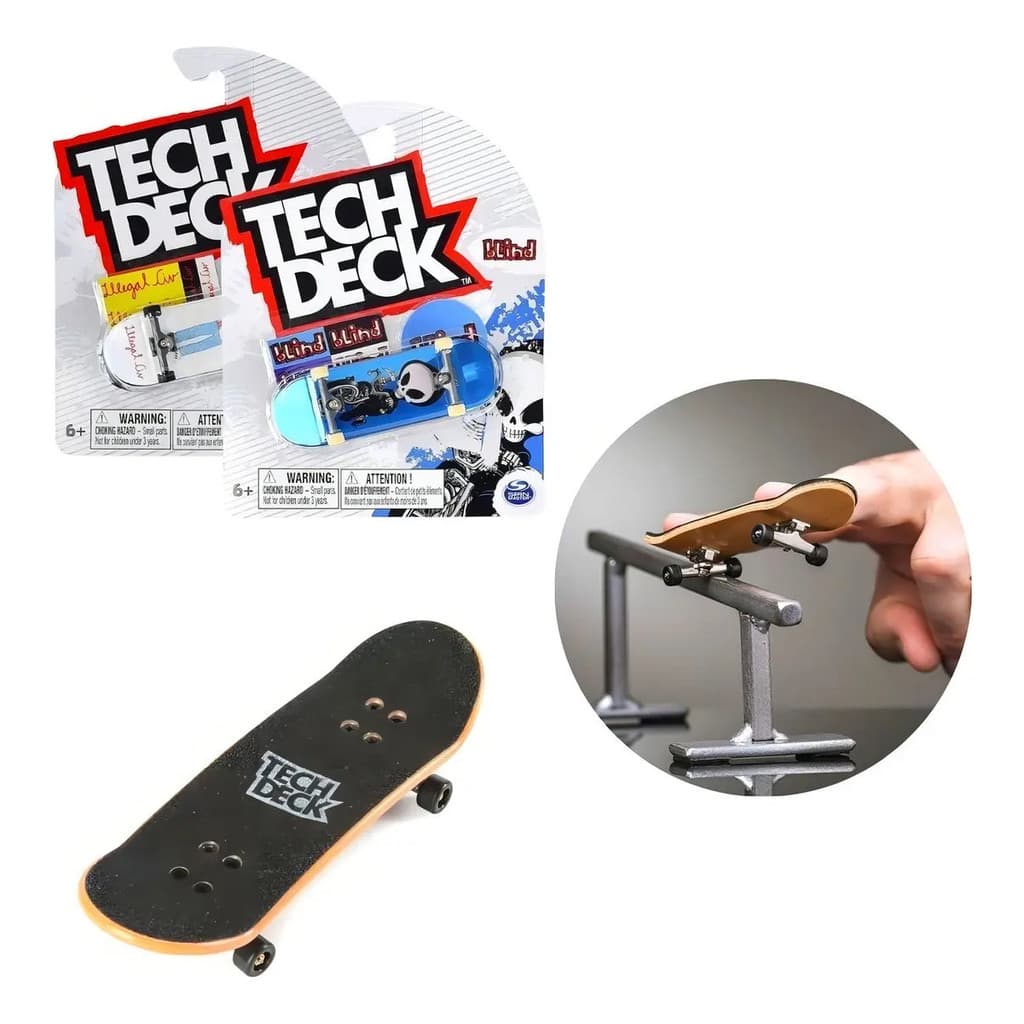 Kit 2 Skate de Dedo Tech Deck 96mm Sortido Baker Skateboards