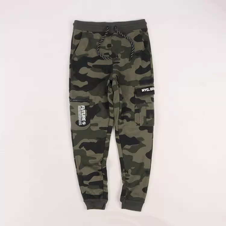 Calça Camuflada Geral!Bonito na moda moda Multi-bolso forro de lã primavera outono Sweatpants calças casuais calças masc