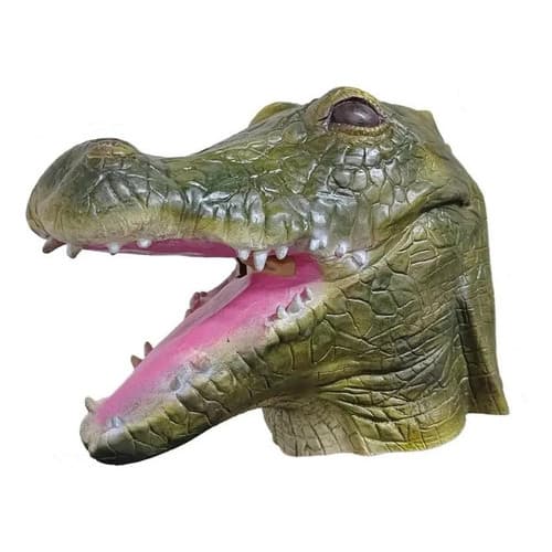 Máscara Crocodilo Réptil Realista Fantasia Festa Cosplay