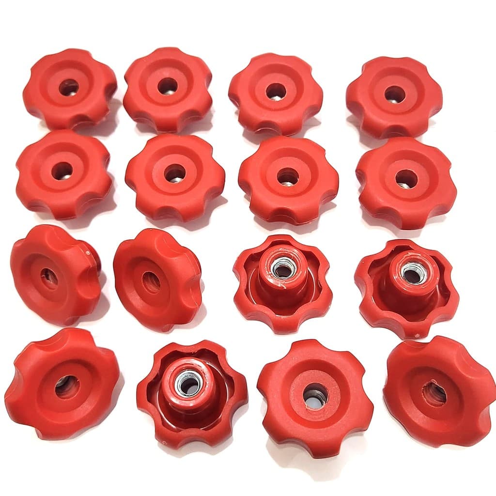 Manípulo Femea 8mm Rosca M8 Margarida Vermelha para Estante Prato de Bateria 20 un
