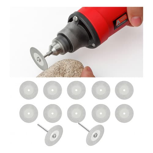 Kit 10 Discos Micro Retifica Diamantado 35mm Cortar Vidro Jogo Mini Disco de Corte