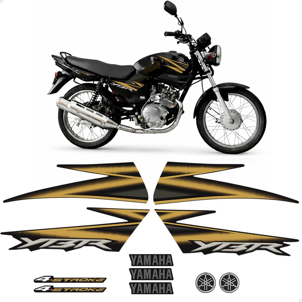 Adesivos Para Moto Yamaha Ybr 125 2006 + Emblemas Resinados