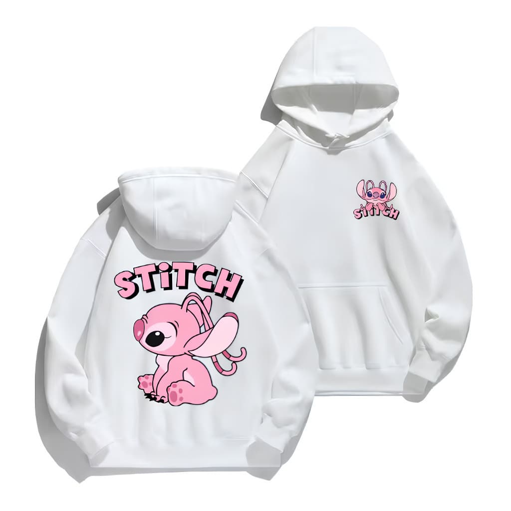 Moletom Canguru Algodão Stitch Masculino Feminino Casual Unissex Flanelado Look Casual Feminino