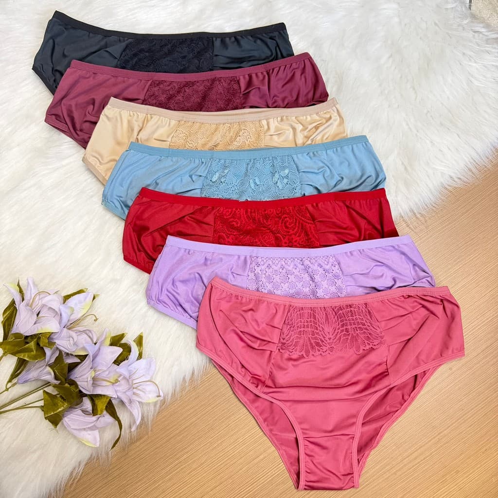 Kit Calcinha Plus Size Cintura Alta Calçola Senhora e Renda Conforto Adele