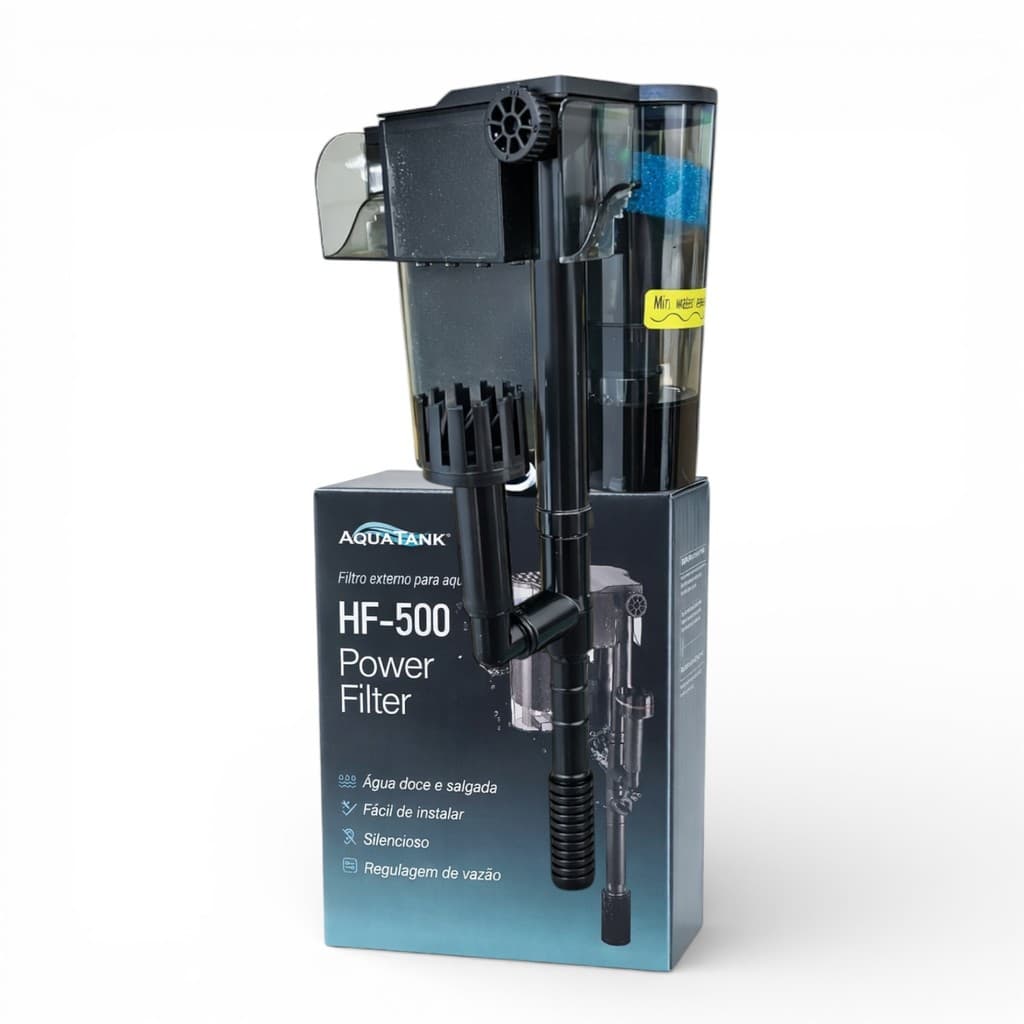 Filtro Aquario 500lh Externo Hang-on com Regulagem de vazão Aquatank HF-500 Original