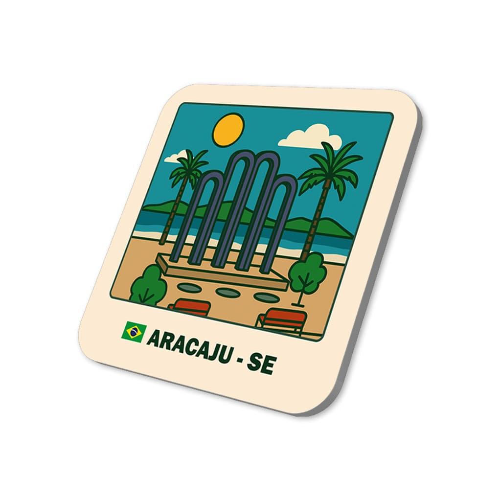 Imã Geladeira Aracaju - Sergipe Brasil Arte Turística do Brasil em Metal 5cm x 5cm