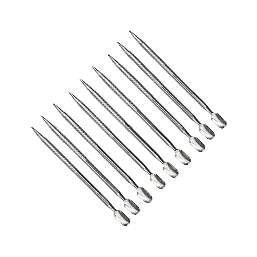Kit 9 Palito com Espátula Inox Slim Manicure 11,9cm