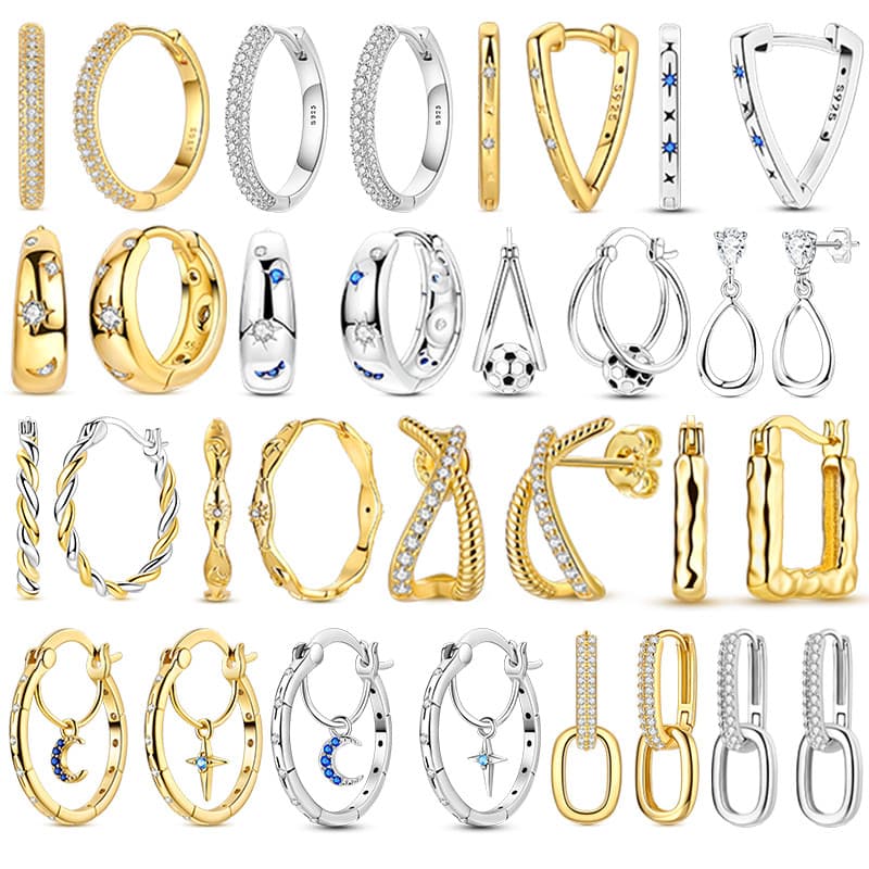 Moda Ouro Feminino Anel Brinco 925 Prata Espumante Zircão Brincos Redondos Jóias Finas Amante Presente