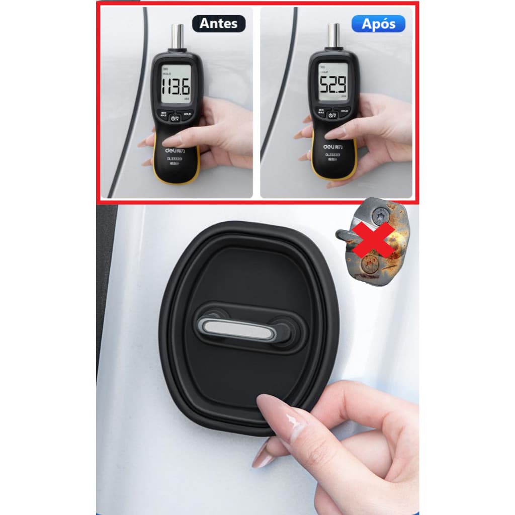 Kit 4 Peças Amortecedor de Fechadura Borracha Protetor Porta Do Carro Batente Anti Impacto Colisão Veicular Universal Zy