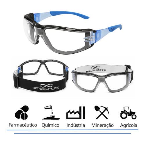 Oculos original steelflex Segurança Epi Uv Anti Embacante Ca Esportivo