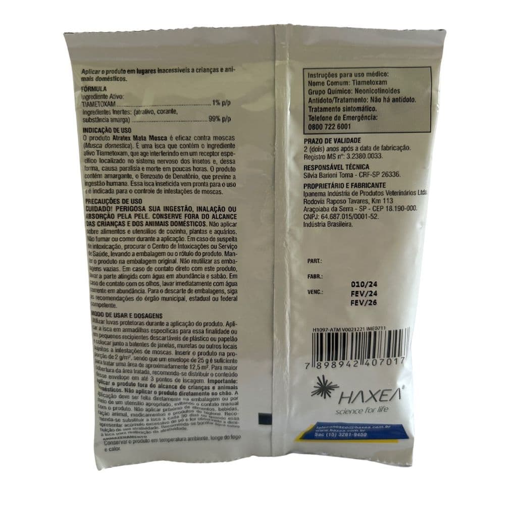 Kit 3x Anti Mosca Atratex Haxea Granulado Atrativo 25g
