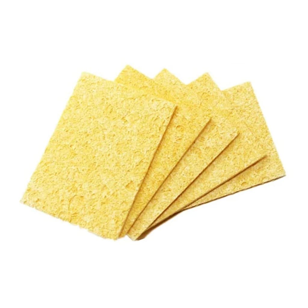 5x Esponja Vegetal Limpeza Tira Sujeira Ponta Ferro De Solda