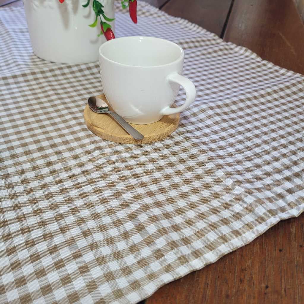 Toalha de Chá Cobre Mancha Xadrez Picnic Farm House Vintage 70x70 100% Oxford Quadriculado