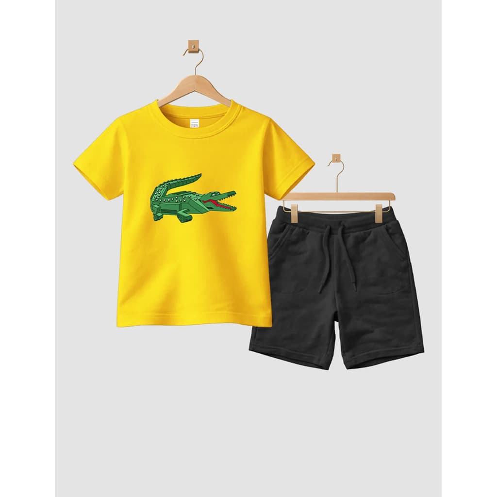 Camiseta Short Conjunto Algodão Infantil Casual Verão Lego