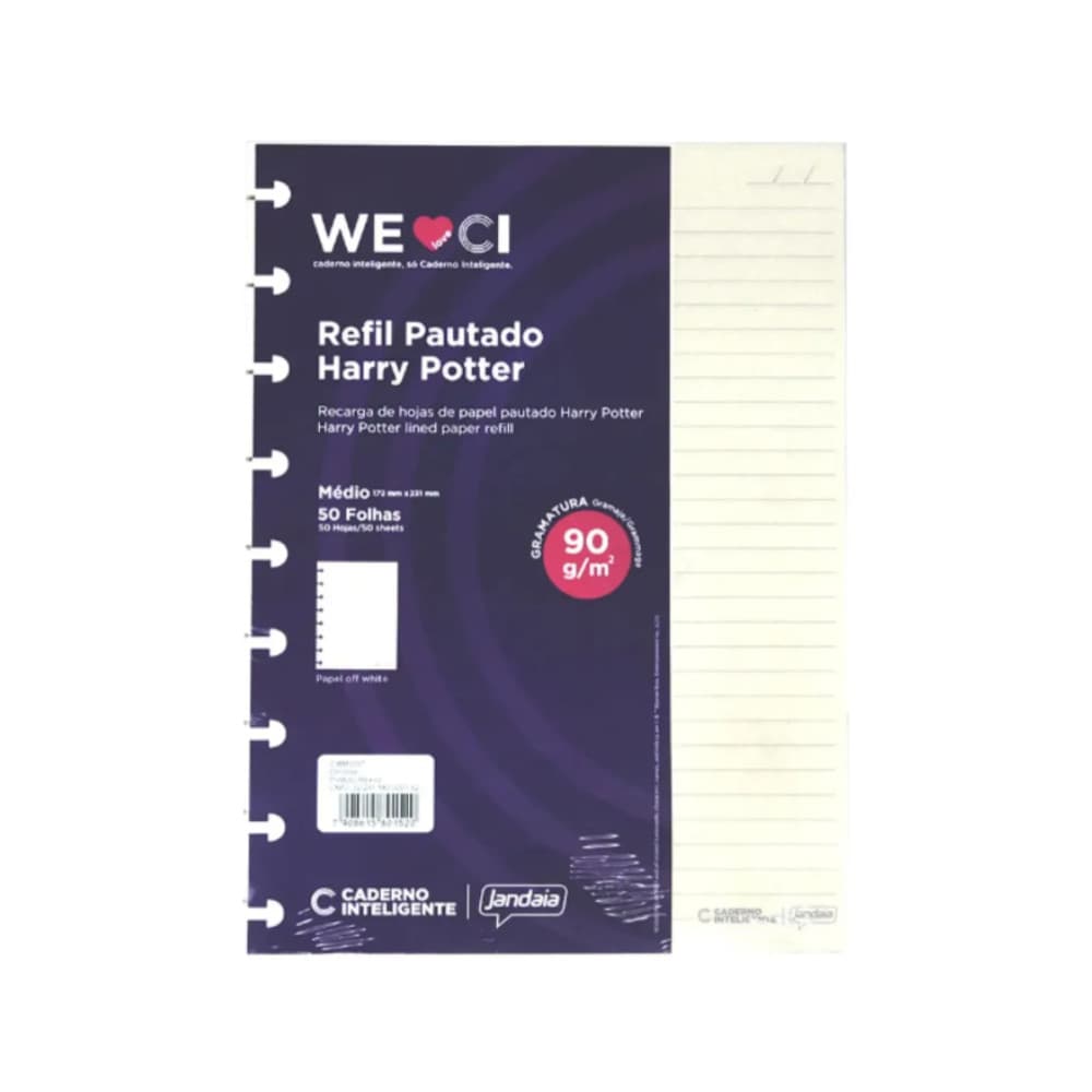 Refil Pautado Harry Potter Medio - 90g