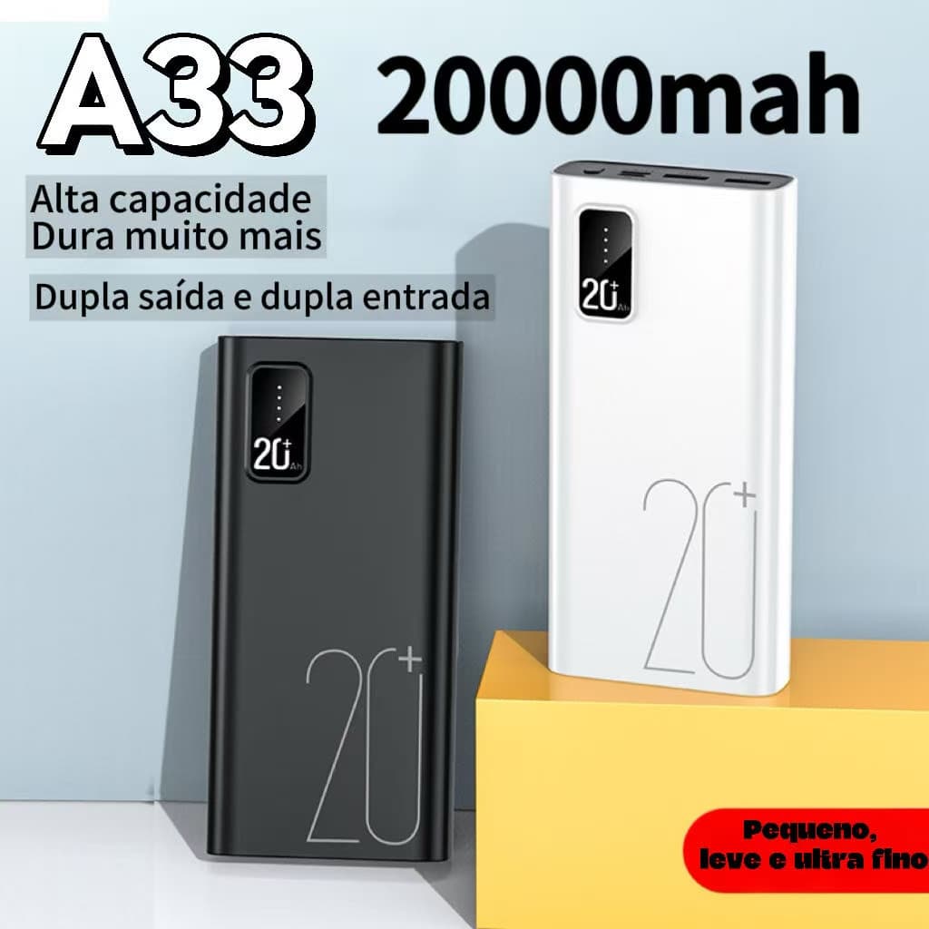 Carregador Portátil 20000mah Banco De Potência De Grande Capacidade USB C Bateria Rápida Para iPhone Samsung Xiaomi