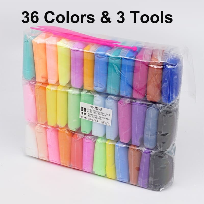 36 cores argila colorida plasticina crianças brinquedos de modelagem DIY presente de argila criativa