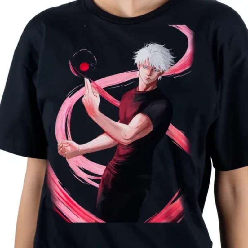 Camisa Do Sator0 goj0 Anime manga feitiço cultura Geek Nerd Aesthetic Plus Size
