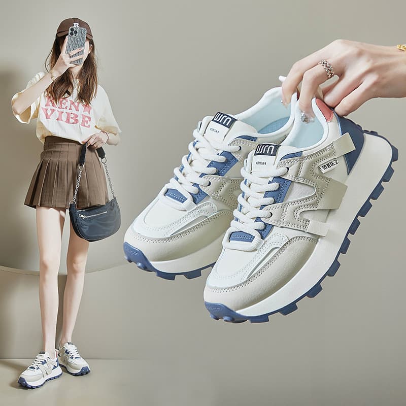 Ins versão coreana novo estilo papai sapatos femininos 2024 primavera estudante esportes tênis de corrida sapatos casuai