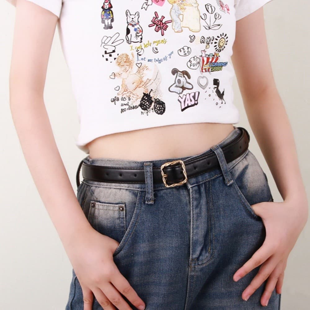 Feminino Casual All-Match simples coreano cinto fino senhoras pino fivela versão coreana moda decoração estudante cinto