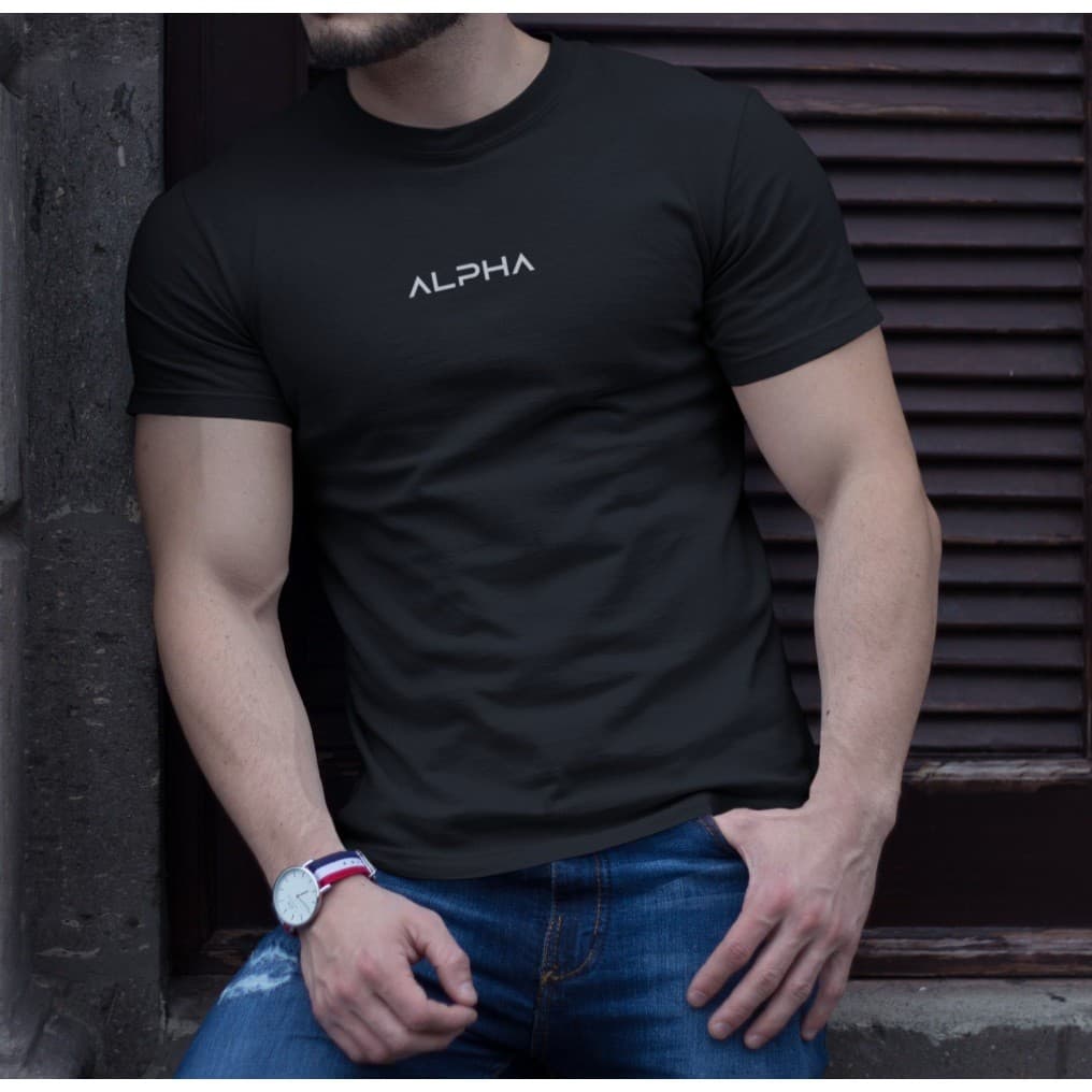 Camiseta Masculina Alpha Algodão 30.1 Estampa DTF Modelagem Slim Fit Promoção Envio Imediato