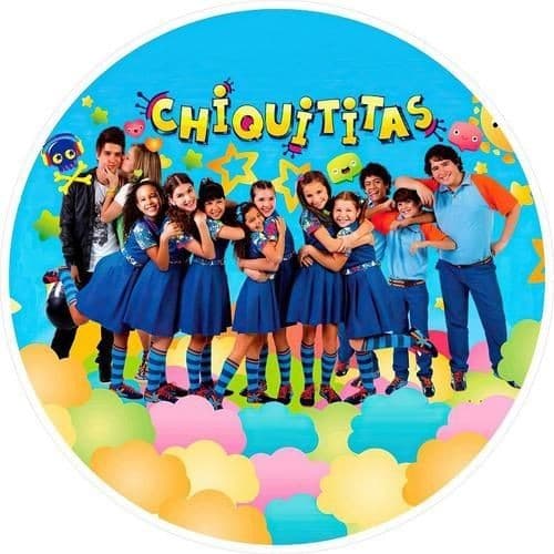 Painel Festa Chiquititas Redondo Tecido Sublimado 50x50