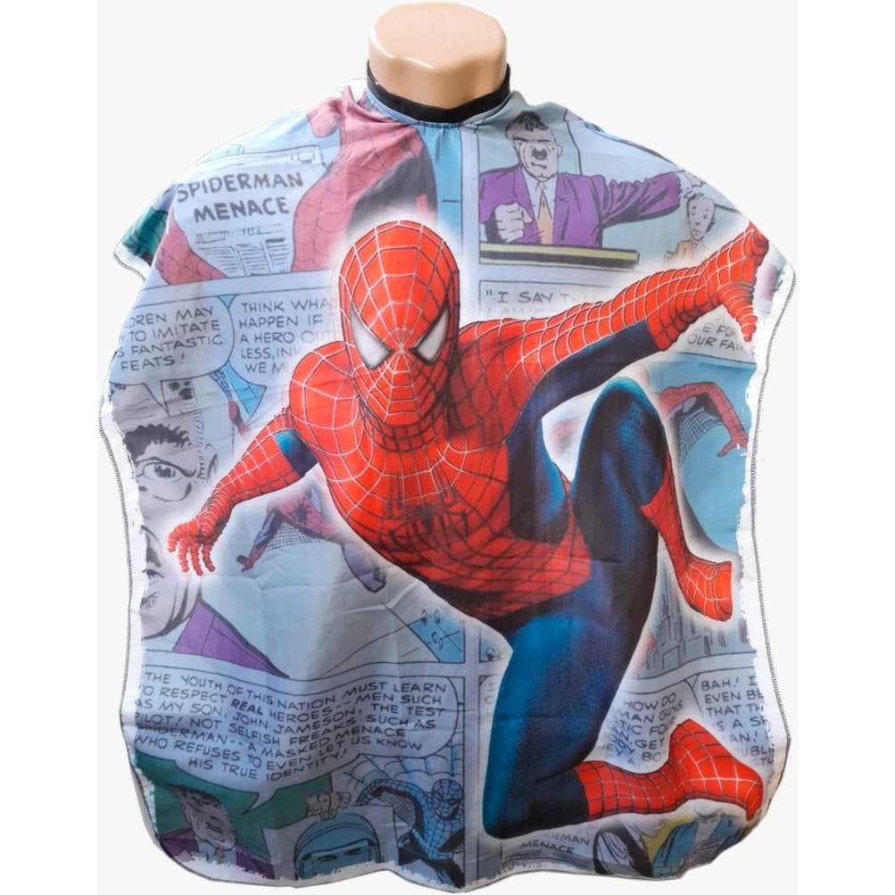 Capa de Corte Infantil em Microfibra – Barbeiro e Cabeleireiro, Personagens: Homem-Aranha, Hulk, Capitão América