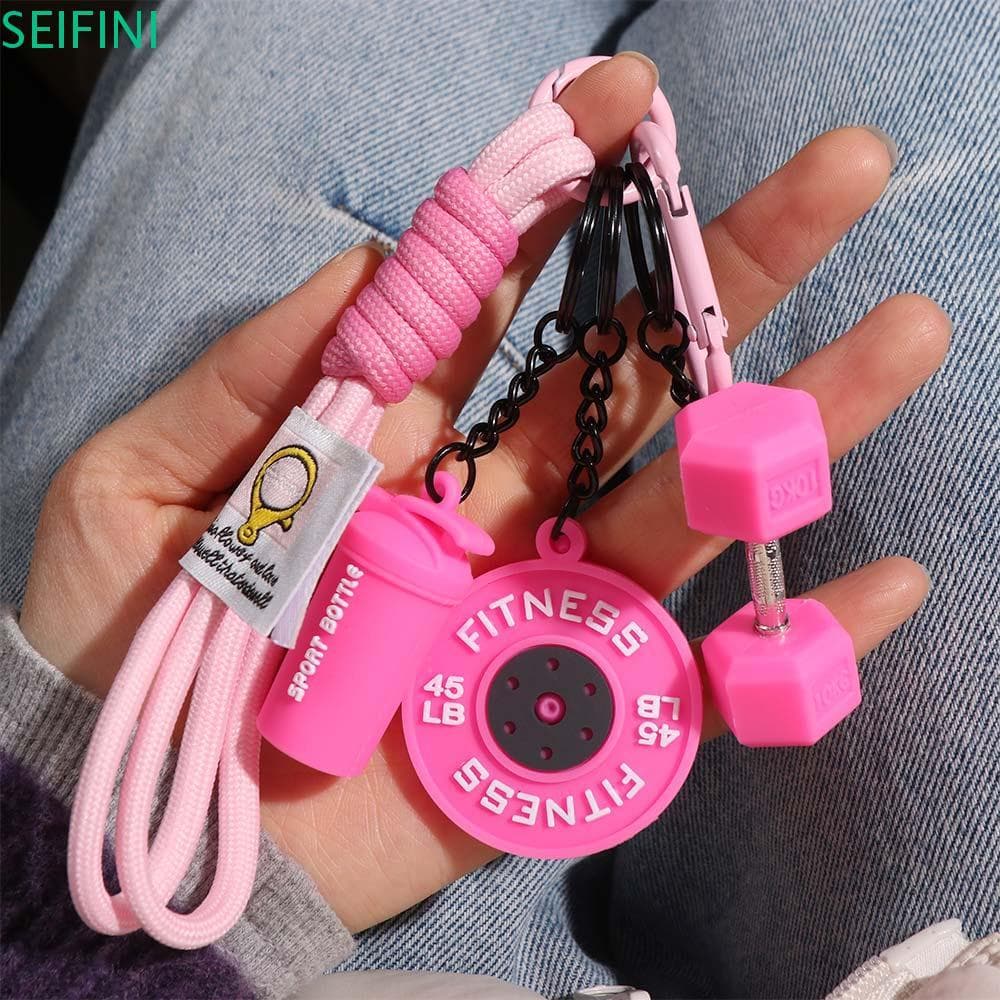 Chaveiro De Halteres De Simulação SEIFINI , Placas De Barra INS Kettlebell , Pingente Criativo De Série De Fitness