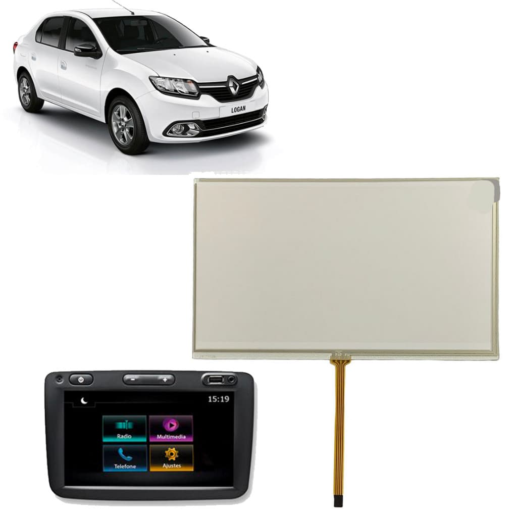 Touch Screen Tela 7 Polegadas Multimidia Mp5 Logan Renault 2014 2015 2016 2017 2018 2019 2020