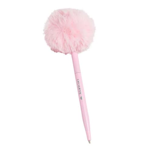 Caneta Pompom Rosa Leoarte Pink Vibes Escrita Suave Luxo