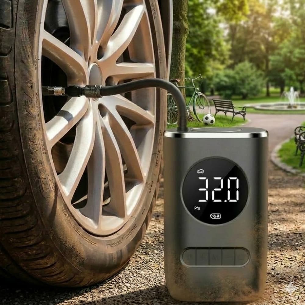 Compressor De Ar Portátil Digital Sem Fio USB Para Pneus Carro Moto Bicicleta
