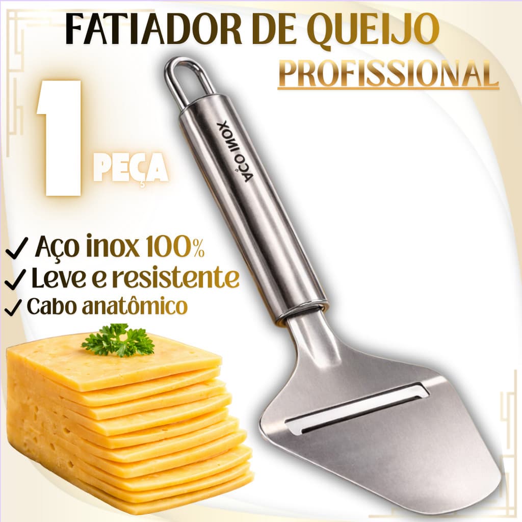Fatiador Para Queijos Plaina Cortador De Queijos Fino Cabo Inox Utensílios Cozinha