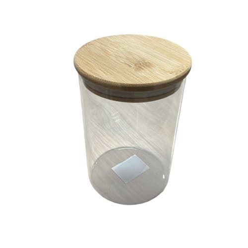 Pote Vidro Borossilicato Resistente 950 Ml Tampa Bambu Ecológico Armazenamento