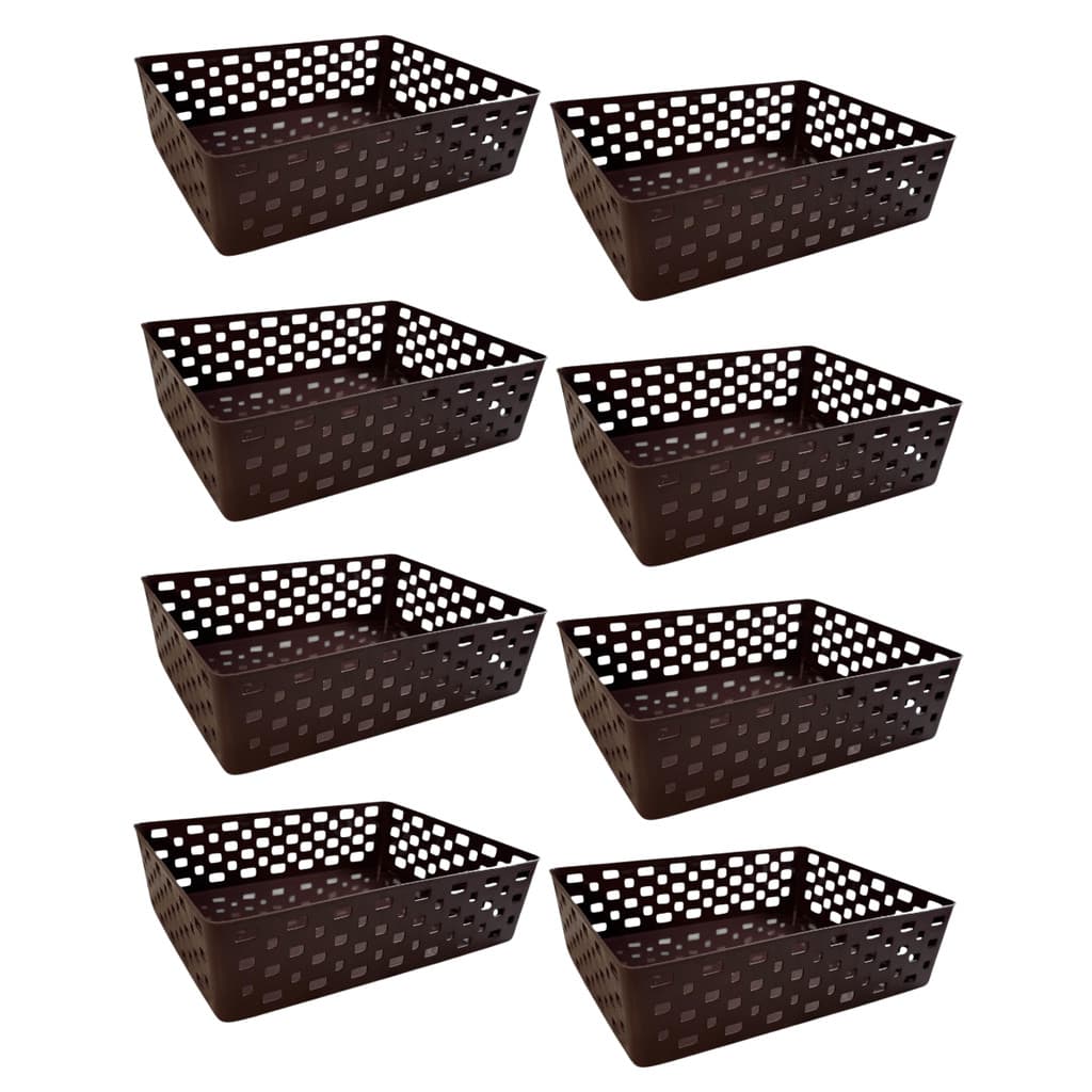 Kit 8 Cestas Organizadora Multiuso 3L Resistente Pequena Bandeja Cozinha Armários Organização Gaveta