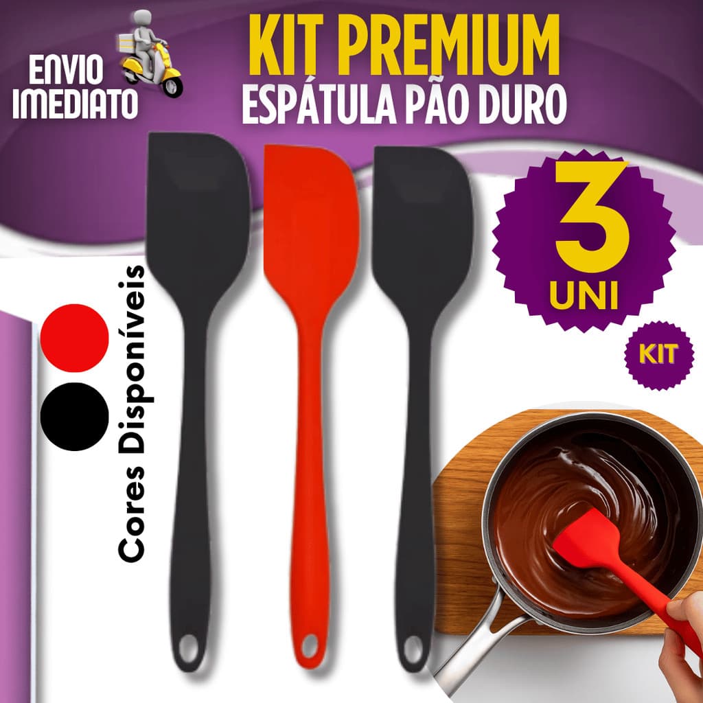 Espátula Silicone 1/2/3 Peças Pão Duro Raspadora Resistente Premium para Cozinha Doceria Confeitaria