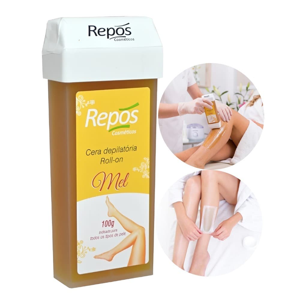 Refil Cera Depilação Roll On Depilatória Mel Repós 100g Cremosa