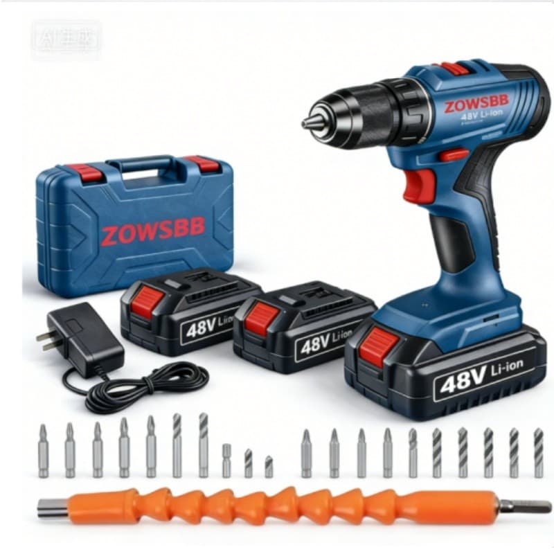 Furadeira/Chave De Fenda De Impacto Universal Três Funções  48V 1900 RPM  Pode Perfurar Paredes E Cimento .