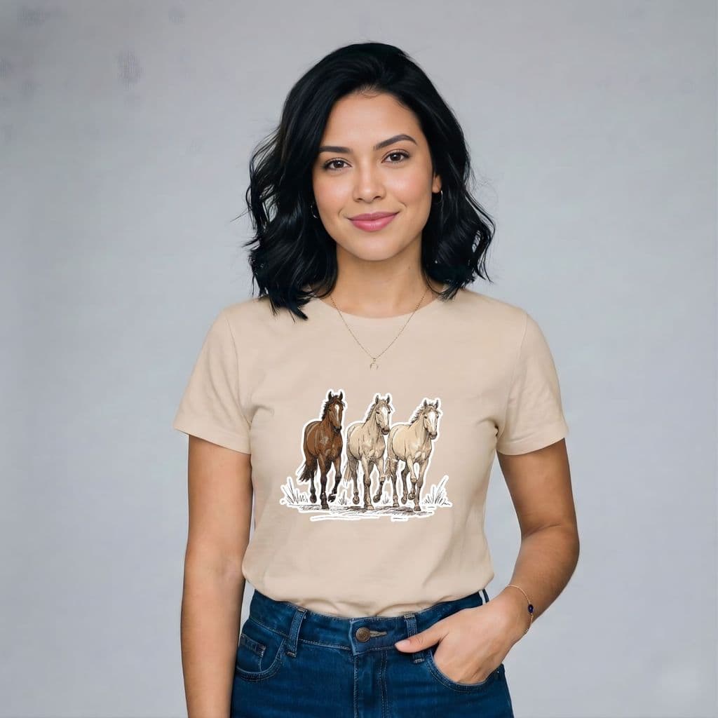 Camiseta Feminina Estampada Country Cavalo rodeio barretao Moda Casual Premium blusa