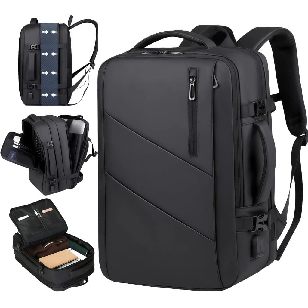 Mochila Expansível Impermeável Reforçada Unissex para Viagem Negócios Trabalho Uso Diário