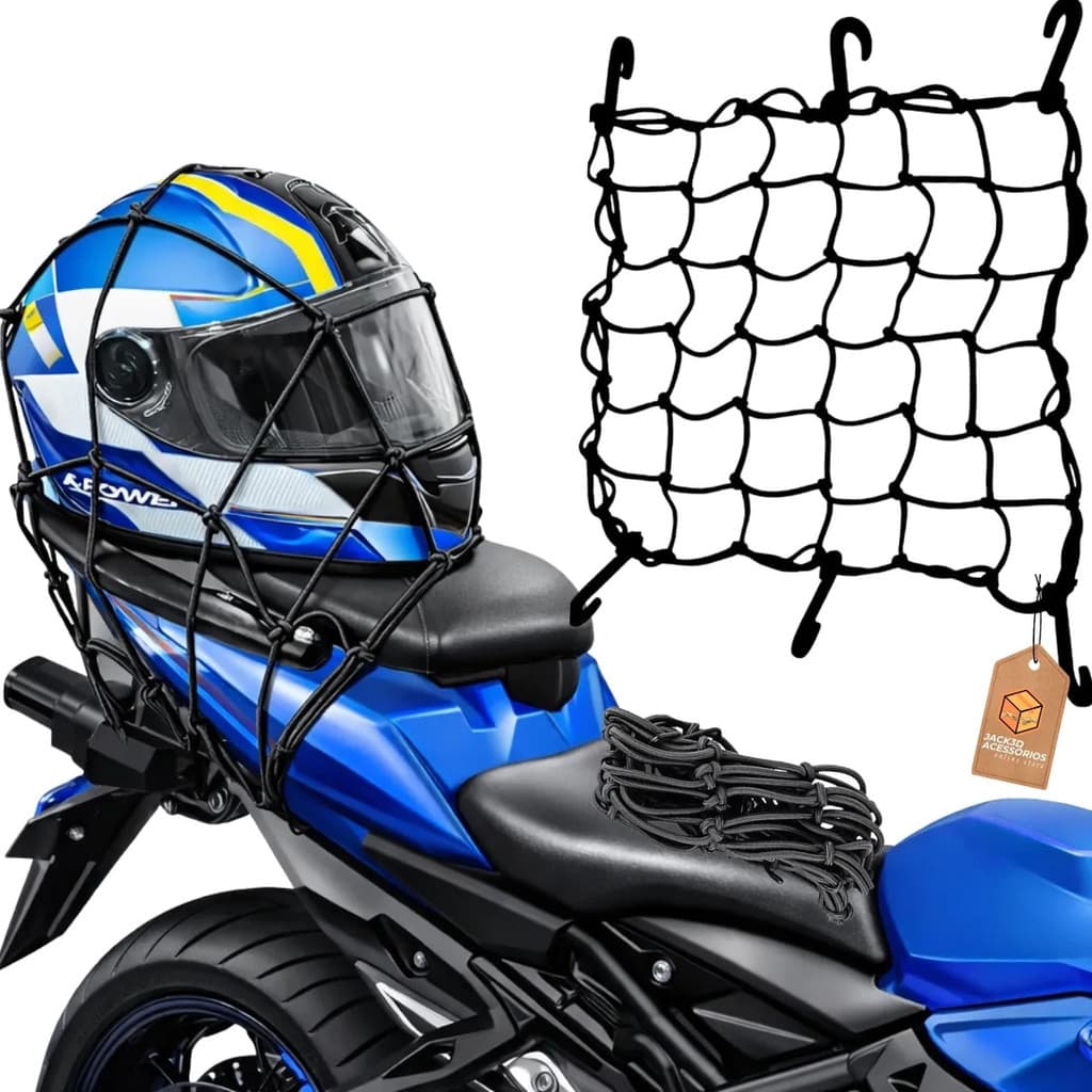 Kit 2 Rede Elástica Aranha Estica Moto Bike Carro Resistente