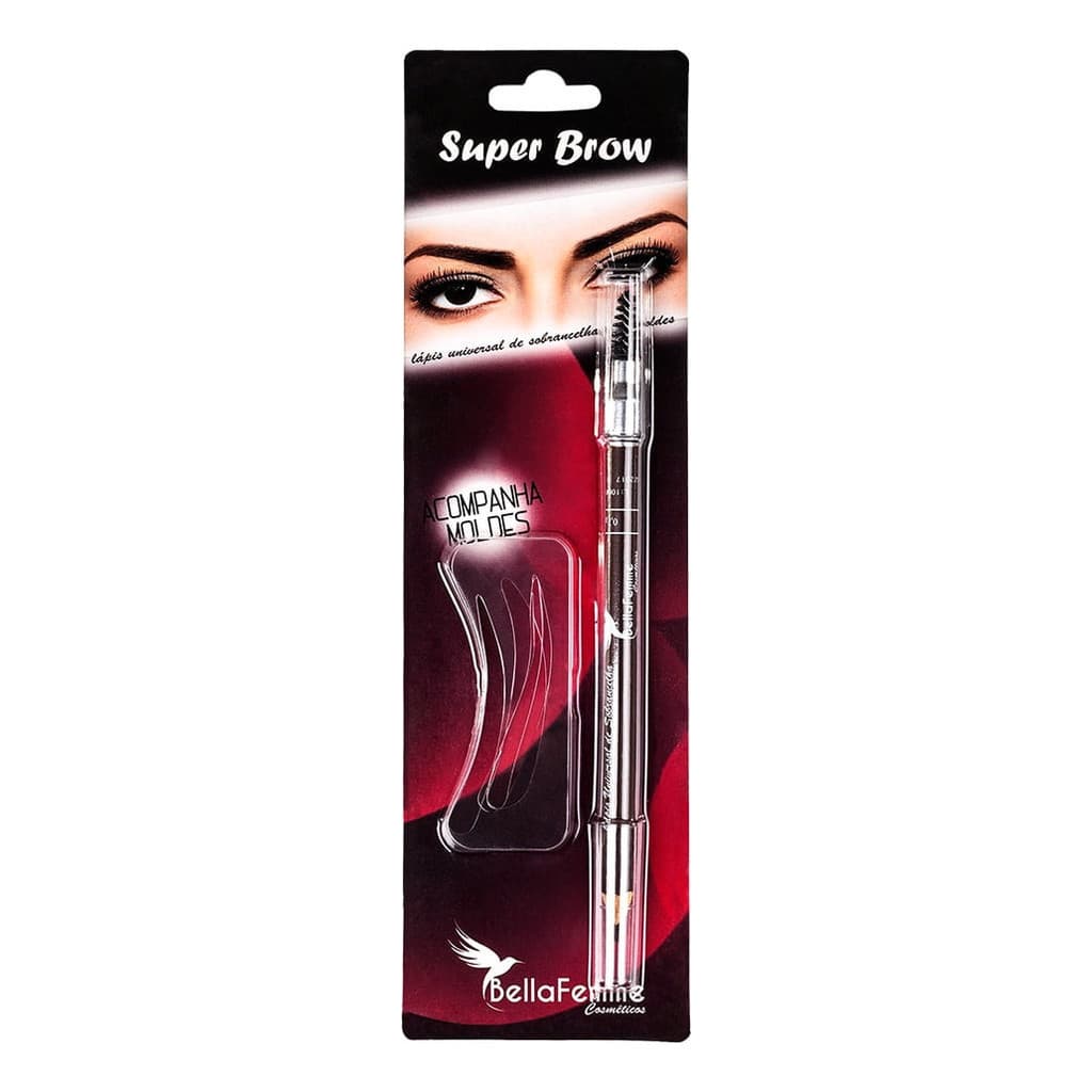 Lápis Universal para Sobrancelha Bella Femme Super Brow com Molde | Preenche, Define e Modela