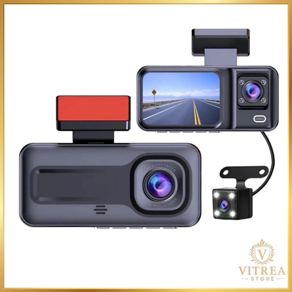 Câmera Veicular DVR Kapbom KA-2491 Modelo 2026  WiFi Full HD 1080p Lente Dupla 170° Com Câmera De Ré E Sensor G