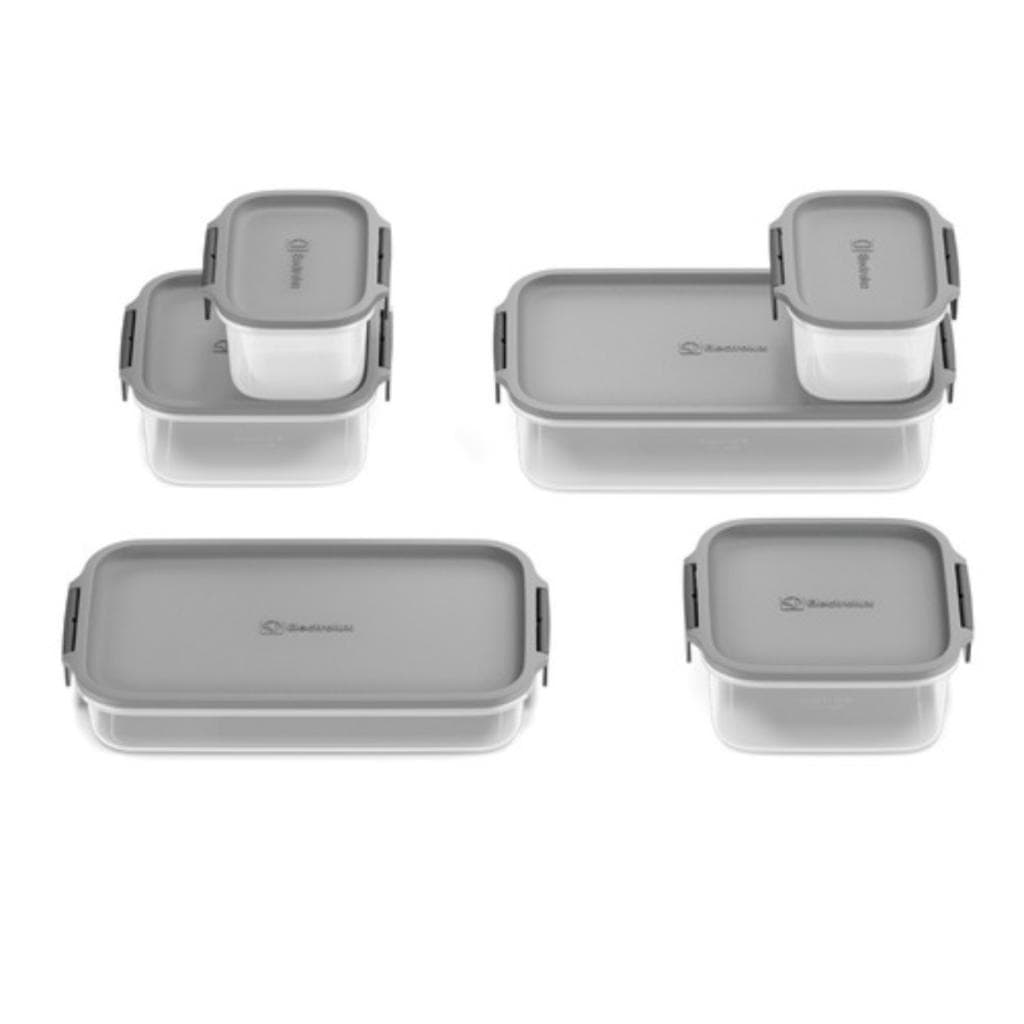 Potes Herméticos de Plástico Electrolux Cinza 6 Unidades Empilháveis Modulares