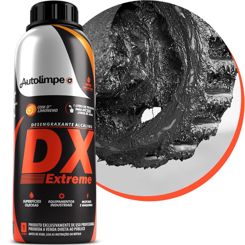 DX Extreme 1L Desengraxante Alcalino Concentrado Autolimpe Limpeza Pesada Automotivo Motor Chassi